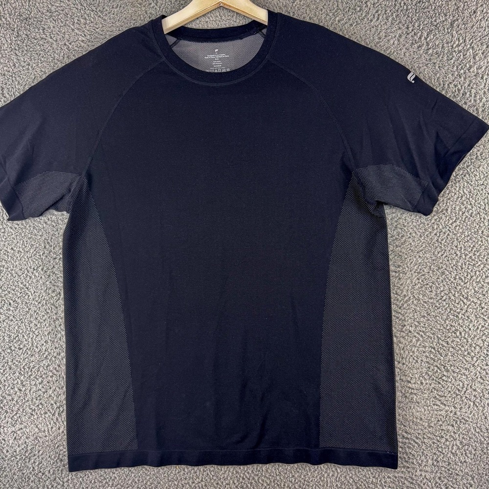 Fabletics Athletic‎ Shirt Mens XL Black Performance Tee Breathable Workout Train